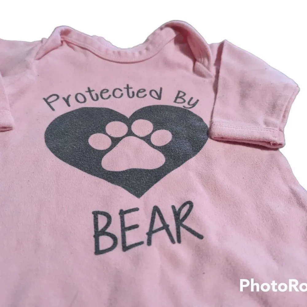 Baby Girl Bear Mouse Shirt And Bodysuit Set, 0-3 Month